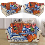 Japanese Koi Fish Tattoo Print Loveseat Slipcover