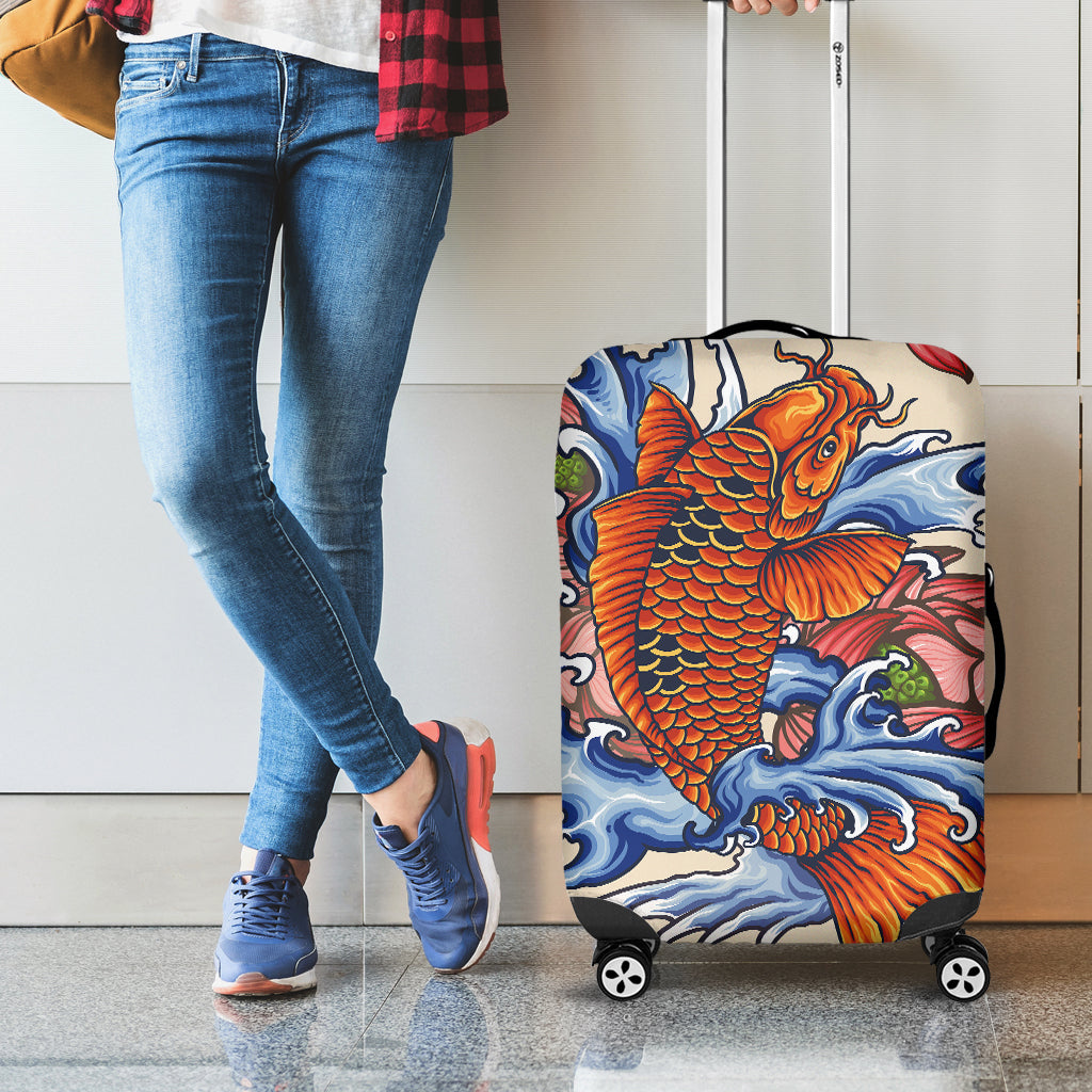 Japanese Koi Fish Tattoo Print Luggage Cover