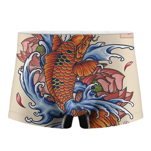 Japanese Koi Fish Tattoo Print Men's Boxer Briefs