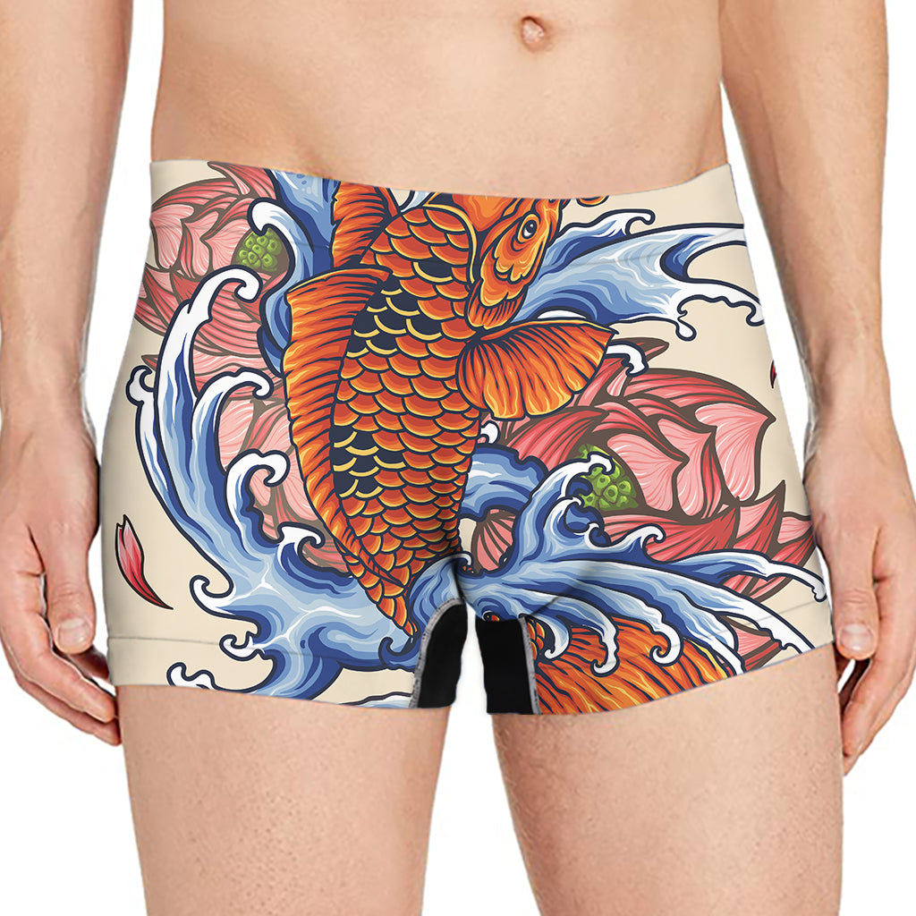 Japanese Koi Fish Tattoo Print Men's Boxer Briefs