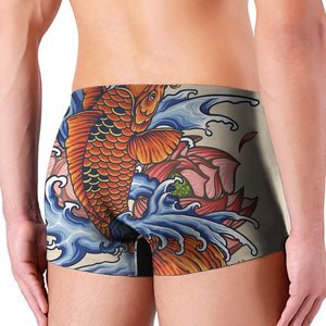 Japanese Koi Fish Tattoo Print Men's Boxer Briefs