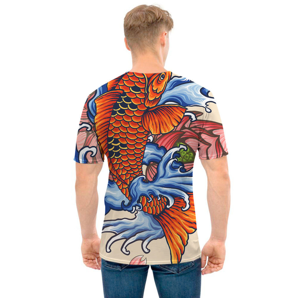 Japanese Koi Fish Tattoo Print Men's T-Shirt