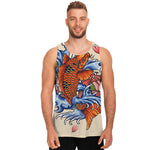 Japanese Koi Fish Tattoo Print Men's Tank Top