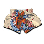 Japanese Koi Fish Tattoo Print Muay Thai Boxing Shorts