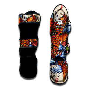 Japanese Koi Fish Tattoo Print Muay Thai Shin Guard