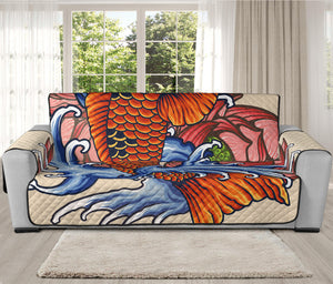 Japanese Koi Fish Tattoo Print Oversized Sofa Protector