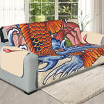 Japanese Koi Fish Tattoo Print Oversized Sofa Protector