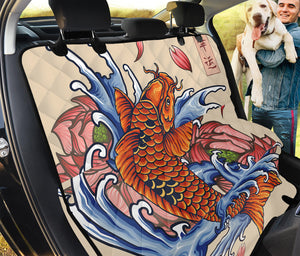 Japanese Koi Fish Tattoo Print Pet Car Back Seat Cover