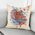 Japanese Koi Fish Tattoo Print Pillow Cover