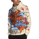 Japanese Koi Fish Tattoo Print Pullover Hoodie