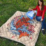 Japanese Koi Fish Tattoo Print Quilt