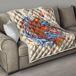 Japanese Koi Fish Tattoo Print Quilt