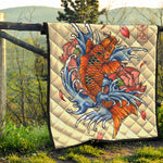 Japanese Koi Fish Tattoo Print Quilt