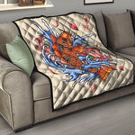 Japanese Koi Fish Tattoo Print Quilt