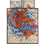 Japanese Koi Fish Tattoo Print Quilt Bed Set