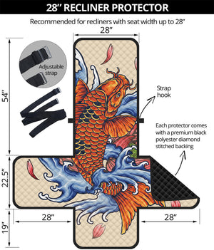 Japanese Koi Fish Tattoo Print Recliner Protector