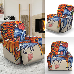 Japanese Koi Fish Tattoo Print Recliner Slipcover