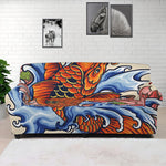 Japanese Koi Fish Tattoo Print Sofa Cover