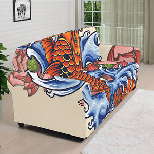 Japanese Koi Fish Tattoo Print Sofa Cover