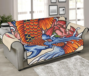 Japanese Koi Fish Tattoo Print Sofa Protector