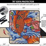 Japanese Koi Fish Tattoo Print Sofa Protector