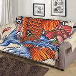 Japanese Koi Fish Tattoo Print Sofa Protector