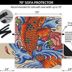 Japanese Koi Fish Tattoo Print Sofa Protector