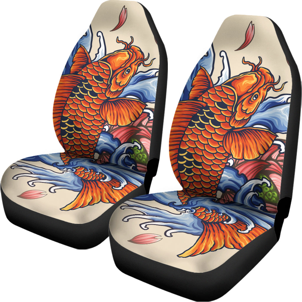 Japanese Koi Fish Tattoo Print Universal Fit Car Seat Covers