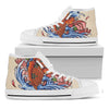 Japanese Koi Fish Tattoo Print White High Top Shoes