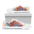 Japanese Koi Fish Tattoo Print White Low Top Sneakers