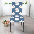 Japanese Lucky Cat And Sakura Print Dining Chair Slipcover