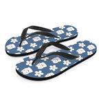 Japanese Lucky Cat And Sakura Print Flip Flops