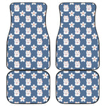 Japanese Lucky Cat And Sakura Print Front and Back Car Floor Mats