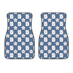 Japanese Lucky Cat And Sakura Print Front Car Floor Mats