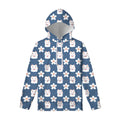 Japanese Lucky Cat And Sakura Print Pullover Hoodie