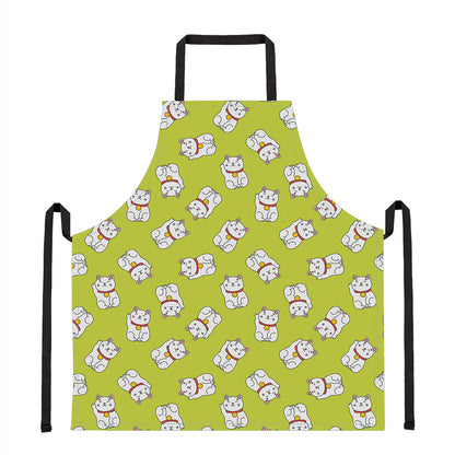 Japanese Lucky Cat Cartoon Print Apron