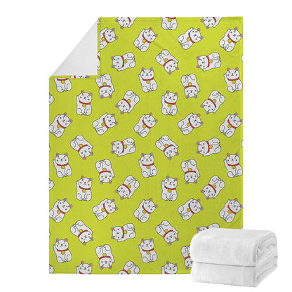 Japanese Lucky Cat Cartoon Print Blanket