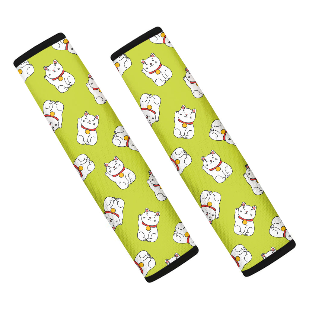 Japanese Lucky Cat Cartoon Print Car Seat Belt Covers