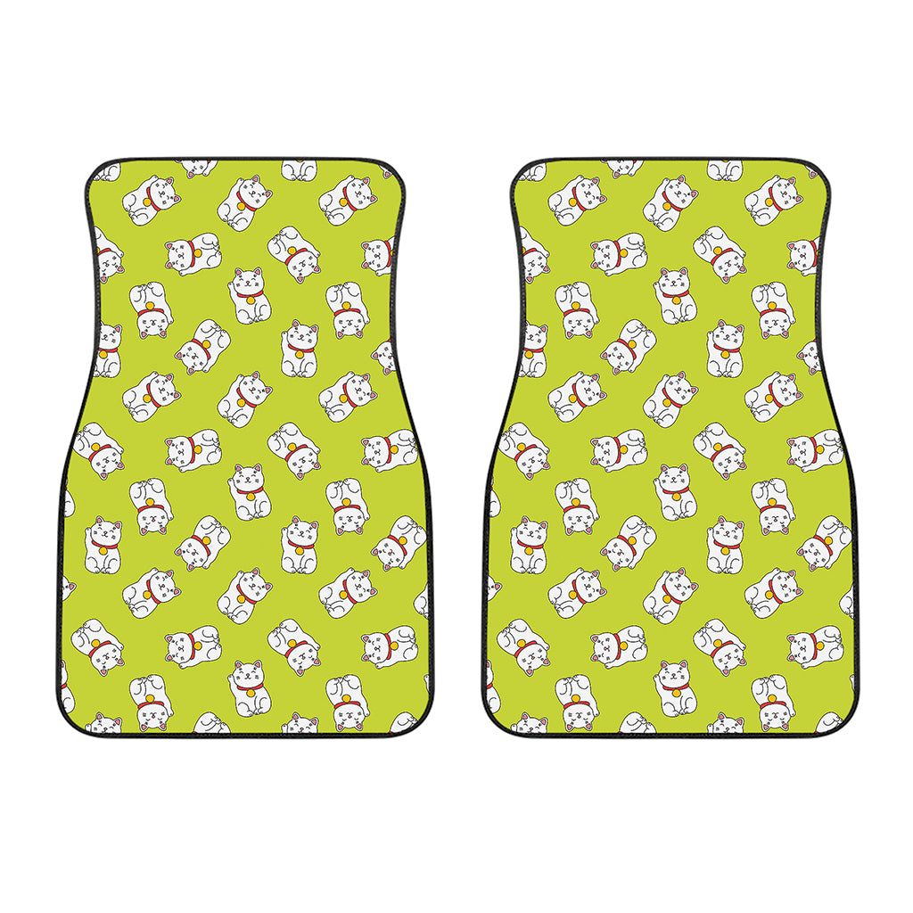 Japanese Lucky Cat Cartoon Print Front Car Floor Mats
