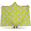 Japanese Lucky Cat Cartoon Print Hooded Blanket