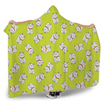 Japanese Lucky Cat Cartoon Print Hooded Blanket