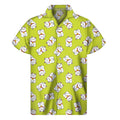 Japanese Lucky Cat Cartoon Print Men's Short Sleeve Shirt