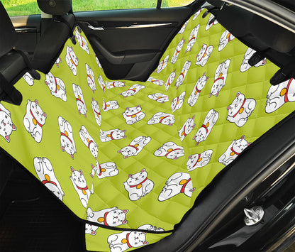 Japanese Lucky Cat Cartoon Print Pet Car Back Seat Cover