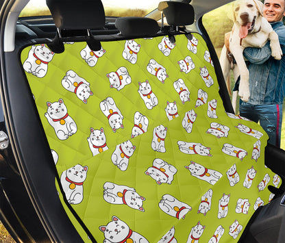 Japanese Lucky Cat Cartoon Print Pet Car Back Seat Cover