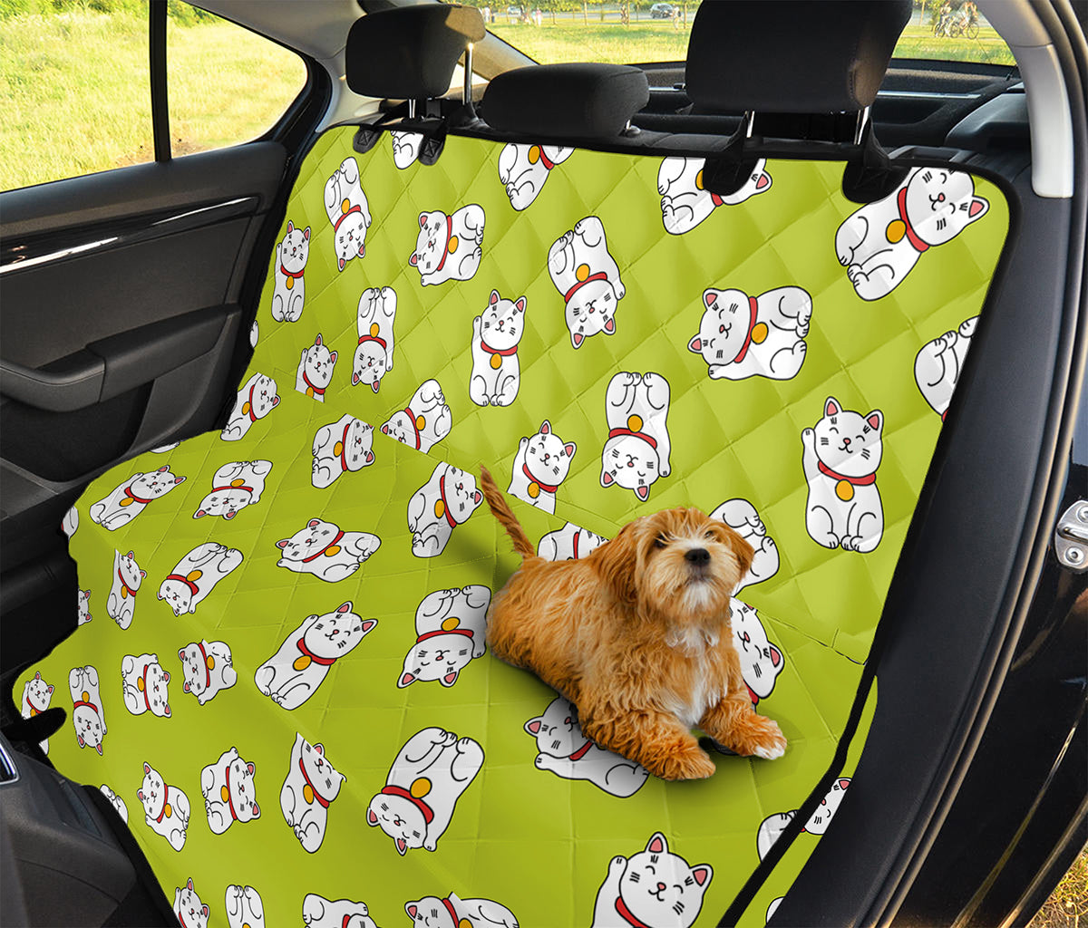 Japanese Lucky Cat Cartoon Print Pet Car Back Seat Cover