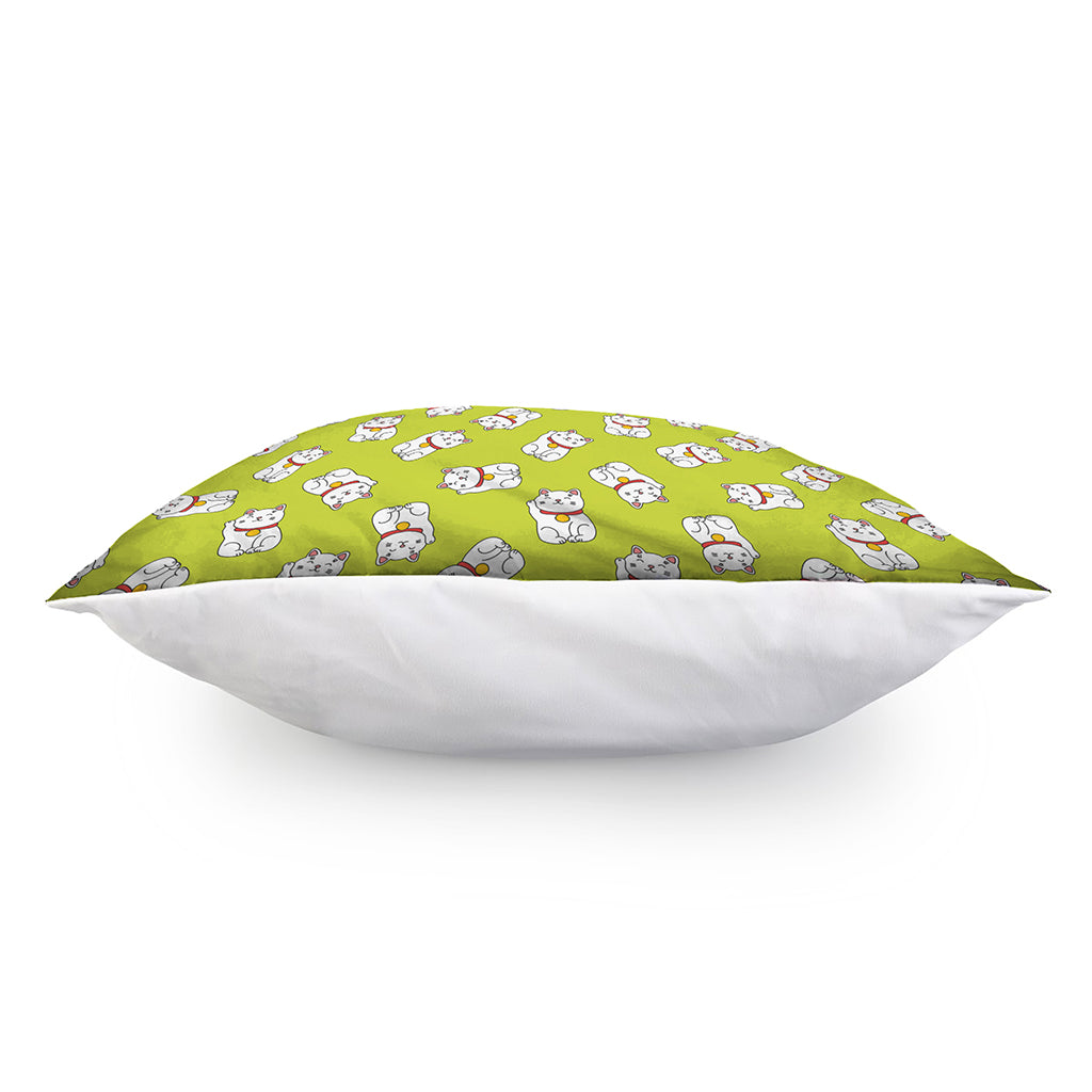 Japanese Lucky Cat Cartoon Print Pillow Cover