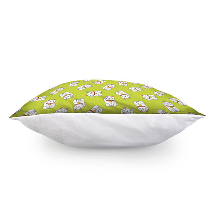 Japanese Lucky Cat Cartoon Print Pillow Cover