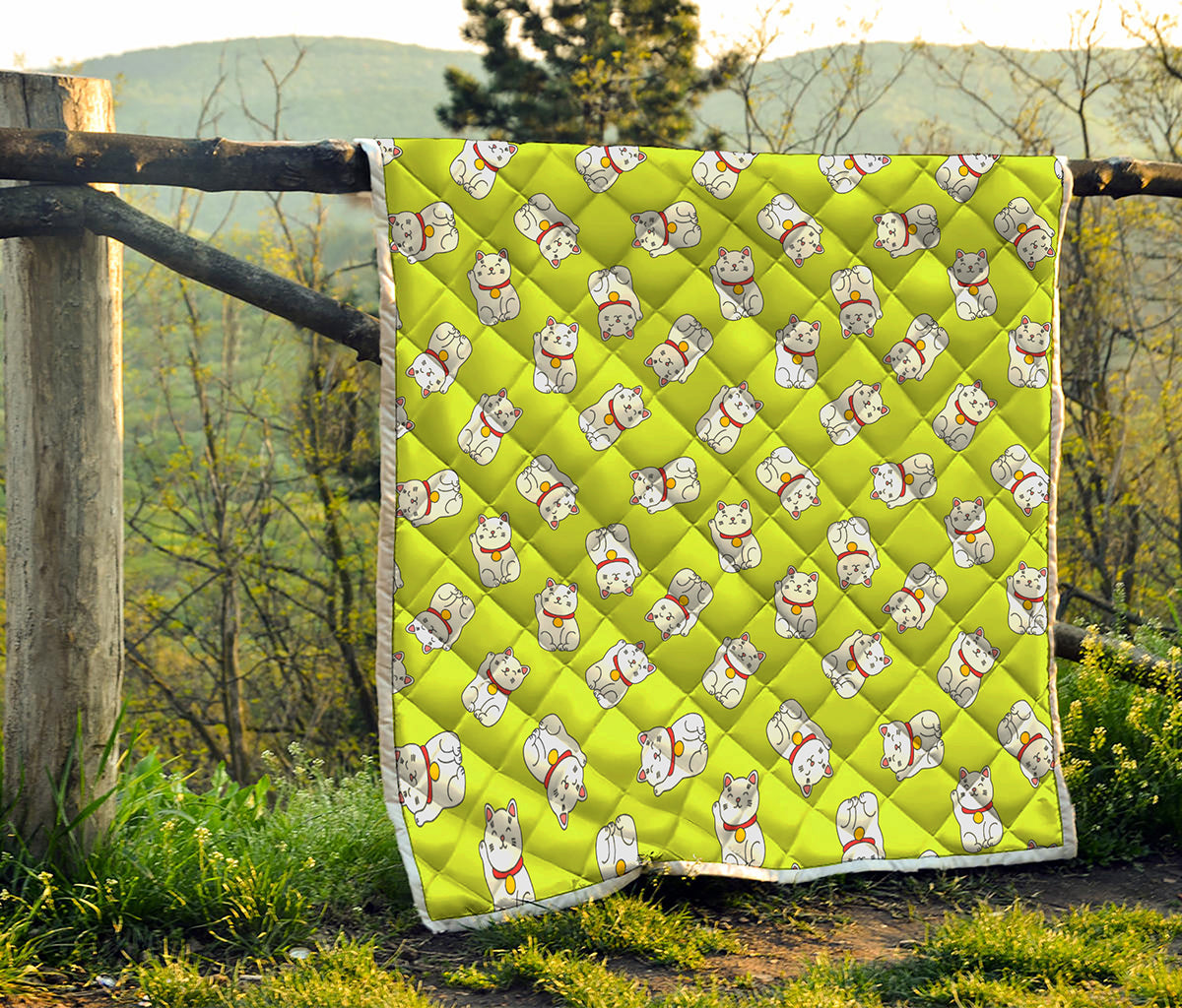 Japanese Lucky Cat Cartoon Print Quilt