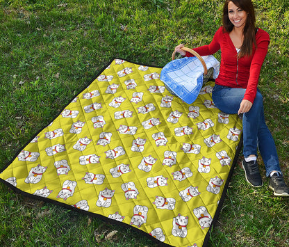 Japanese Lucky Cat Cartoon Print Quilt