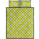 Japanese Lucky Cat Cartoon Print Quilt Bed Set